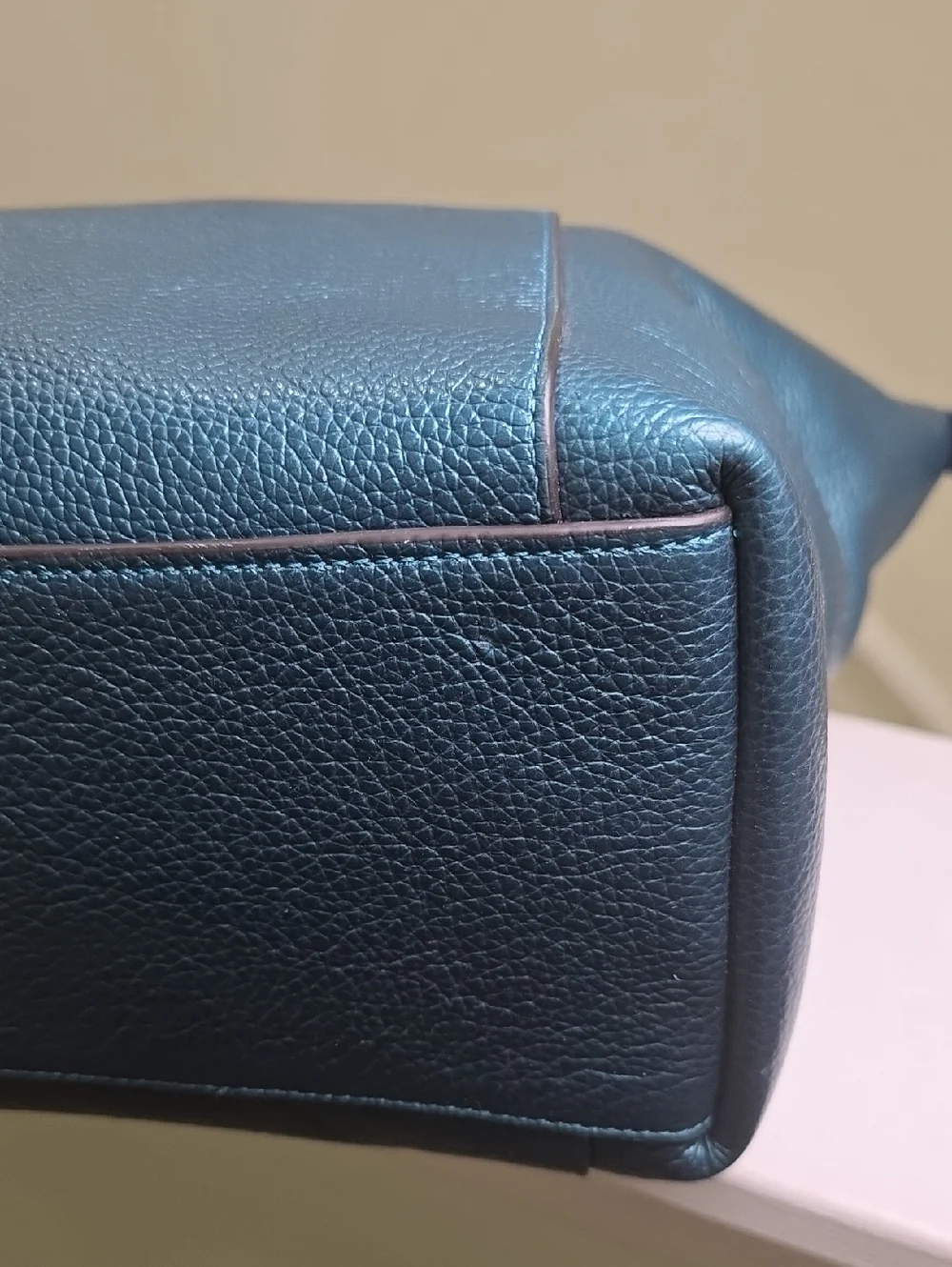 COACH F22208 Ava Chain Tote in Metallic Teal/Gunmetal EUC - Picture 12 of 16